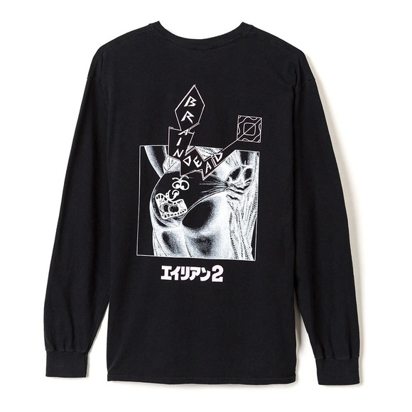 Braindead / mondo Long Sleeve Graphic Tee Size Small Black S - Picture 1 of 9